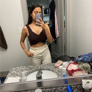 Urban Outfitters Dark Brown Crop Top